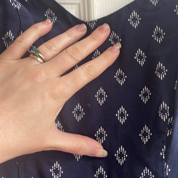 Old Navy A-Line Cotton Summer Dress - Navy with White Abstract Pattern Size XS - Picture 2 of 4